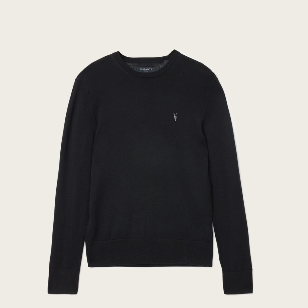 All Saints Black Long Sleeve Men's Light Sweater. - Picture 8 of 12